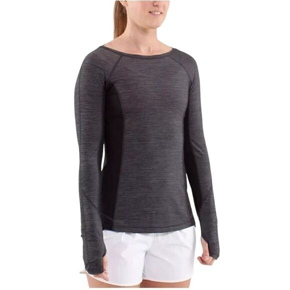 Lululemon vintage Run In The Sun Long Sleeve Womens Ruffle Back Size 10 - Picture 1 of 7